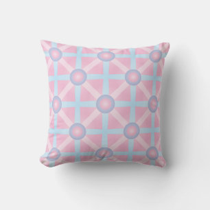 Cute Pink, Purple & Light Blue Pattern Cushion