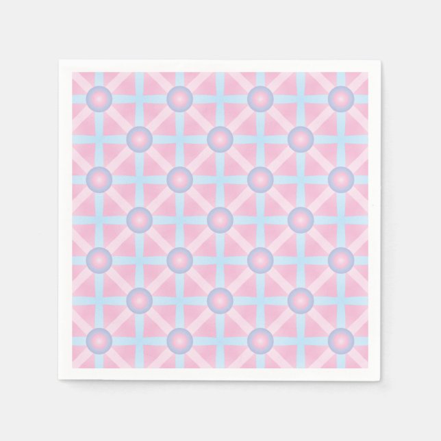 Cute Pink, Purple & Light Blue Pattern Napkin (Front)