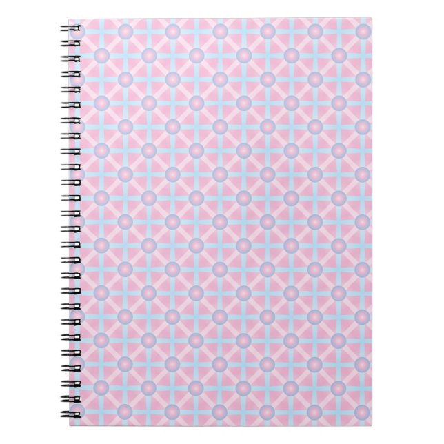 Cute Pink, Purple & Light Blue Pattern Notebook (Front)