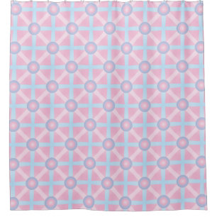 Cute Pink, Purple & Light Blue Pattern Shower Curtain