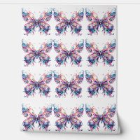 Cute Pink & Purple Pattern Butterflies Wallpaper