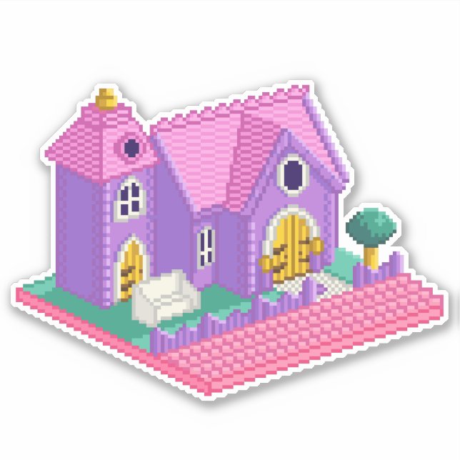 Cute Pink Purple Pixel Art 90s Toy Church Girls  (Front)