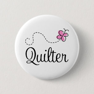 Cute Pink Quilter Gift 6 Cm Round Badge