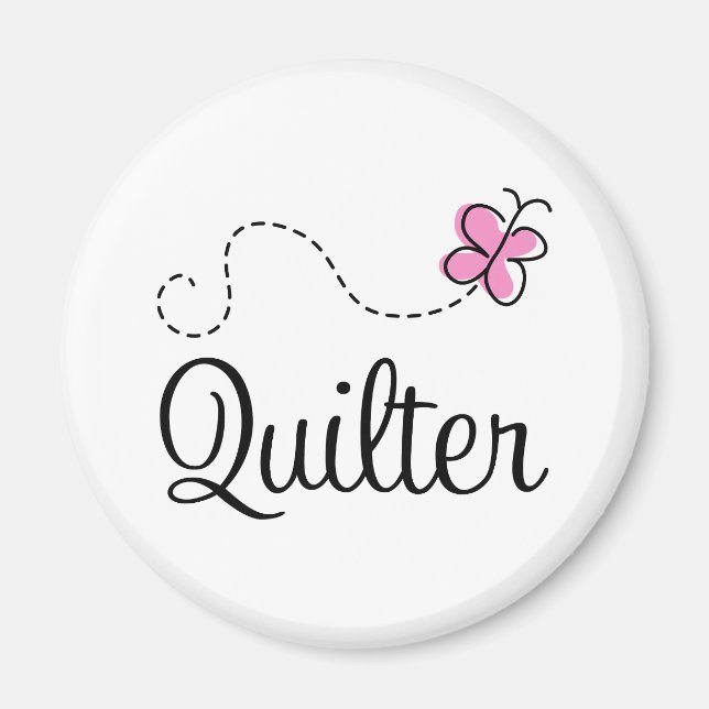 Cute Pink Quilter Gift Magnet (Front)