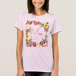 Cute Pink Rabbit Bunny Mom Birthday Party T-Shirt