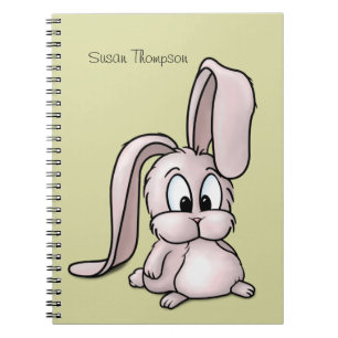 Cute Pink Rabbit Cartoon Notebook