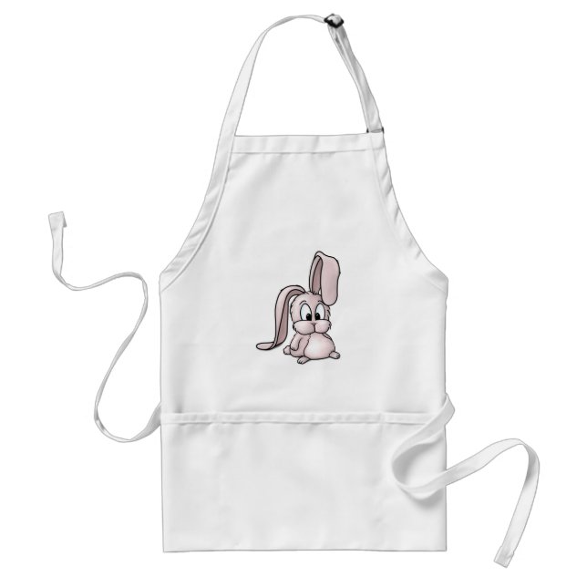 Cute Pink Rabbit Cartoon Standard Apron (Front)