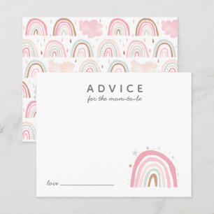 Cute Pink Rainbow Advice for Mummy Card