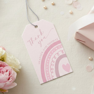 Cute Pink Rainbow Thank You Gift Tags