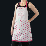 Cute pink raspberry personalised cooking apron<br><div class="desc">Custom kitchen apron feature pink raspberry pattern with personalised name and text. Great personalised kitchen apron for women.</div>