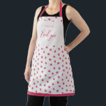 Cute pink raspberry personalised cooking apron<br><div class="desc">Custom kitchen apron feature pink raspberry pattern with personalised name and text. Great personalised kitchen apron for women.</div>