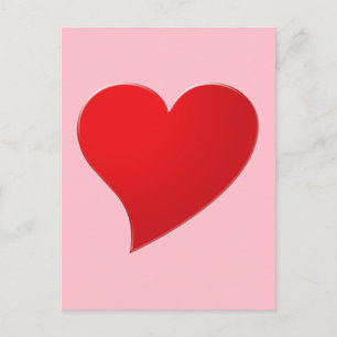 Cute pink red big heart modern girly Valentine’s Postcard