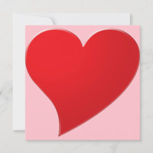 Cute pink red big heart modern Valentine's card