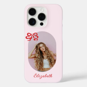  Cute Pink Red Bow Photo iPhone 16 Pro Case