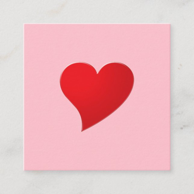 Cute pink red heart minimalist modern girly chic enclosure card (Front)