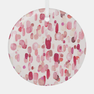Cute Pink Red Spots Seamless Glass Tree Decoration