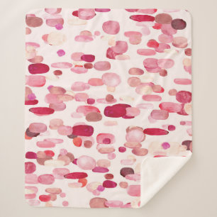 Cute Pink Red Spots Seamless Sherpa Blanket