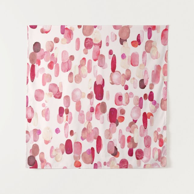 Cute Pink Red Spots Seamless Tapestry (Front)