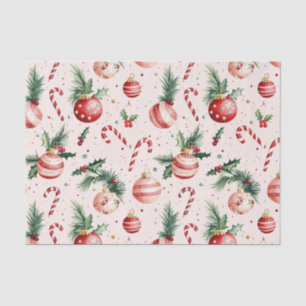 Cute Pink Red Vintage Christmas Tissue Paper