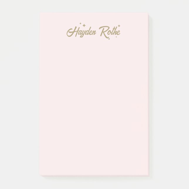 Cute Pink Retro Font and Stars  Post-it Notes (Front)