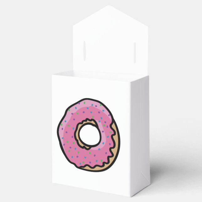 Cute pink retro  sprinkles doughnut favour box (Opened)