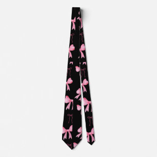 Cute Pink Ribbon Bow Pattern Decorative Throw Pill Tie