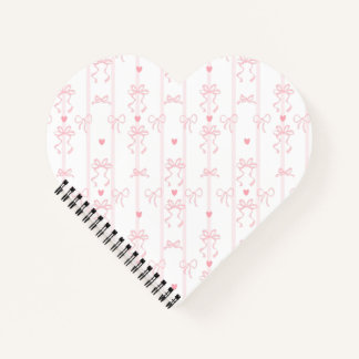 Cute Pink Ribbon & Bow Pattern Notebook