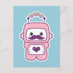 Cute Pink Robot in Disguise Postcard