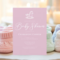 Cute Pink Rocking Horse Baby Shower