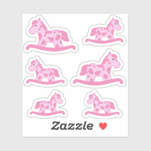 Cute Pink Rocking Horse Drawing Kids