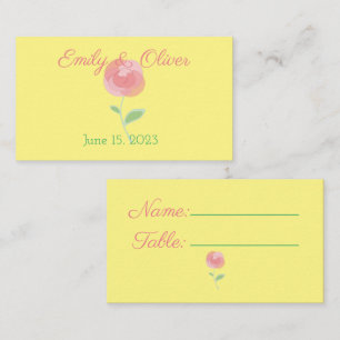 Cute pink rose design in a modern style business card