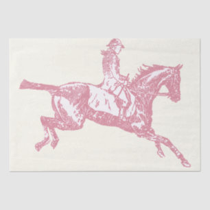 Cute Pink Rose Gold Girl Horseback Riding Tissue Paper