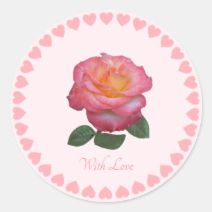 Cute Pink Rose With Love Sticker