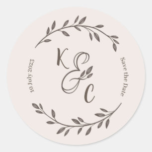 cute pink round wedding stickers