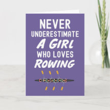 Cute Pink Rowing Cards For Girls