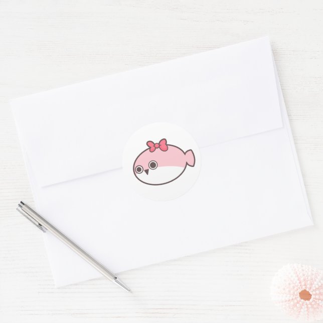 Cute Pink Sakabambaspis Classic Round Sticker (Envelope)