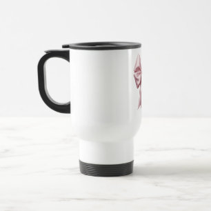 Cute Pink Satin Ribbon Bow Aesthetic Coquette Clas Travel Mug