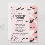 Cute Pink Scary one Halloween Birthday Invitation<br><div class="desc">Cute Pink Scary one Halloween Birthday Invitation</div>