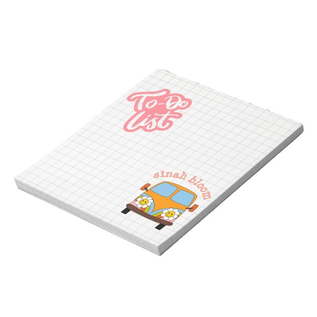 Cute Pink School To-Do list Personalised Notepad (Rotated)