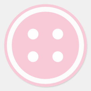 Cute Pink Sewing Button Classic Round Sticker