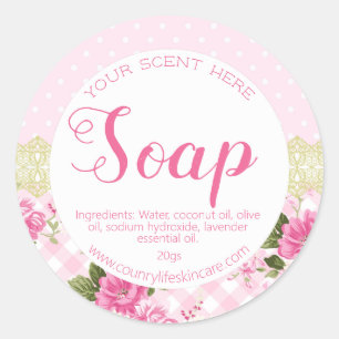 Cute Pink Shabby Chic Lace Body Butter Labels