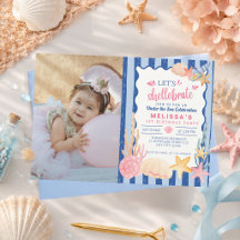 Cute Pink Shellebrate Seashell Under The Sea Photo