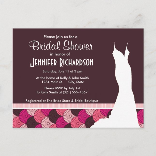 Cute Pink Shells Invitation Postcard (Front)