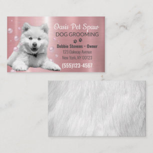 Cute Pink Shimmer Dog Pet Grooming Service Business Card