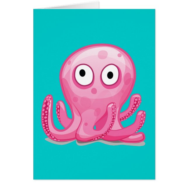cute pink silly octopus (Front)