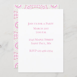 Cute Pink Simple Geometric Whimsical Pattern  Invitation