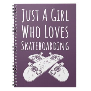 Cute Pink Skateboarder Gifts For Baby Girls Kids Notebook