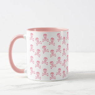 Cute Pink Skull And Crossbones Pattern Mug