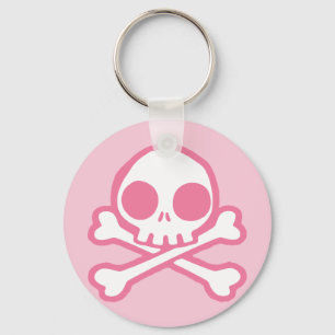 Cute Pink Skull Key Ring