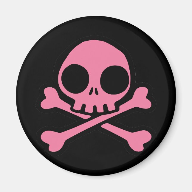 Cute Pink Skull Magnet (Front)